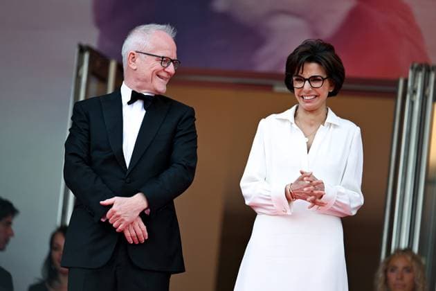 78eme Festival International du Film de Cannes Montée des marches Nouvelle Vague Festival de Cannes 2025 Red carpet Nouvelle vague Thierry Fremaux, Rachida Dati 444525 2025 05 17 France  Copyright: xLionelxGuericolas MPPx STAR_444525_050
