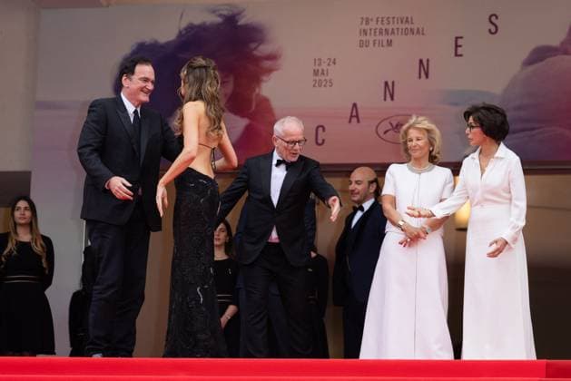 Cannes - Nouvelle Vague Red Carpet Thierry Fremaux, Cannes President Iris Knobloch, Rachida Dati, Daniella Tarantino and Quentin Tarantino attend the Nouvelle Vague (New Wave) red carpet at the 78th annual Cannes Film Festival at Palais des Festivals on May 17, 2025 in Cannes, France. Photo by Shootpix ABACAPRESS.COM Cannes France  Copyright: xShootpix ABACAx