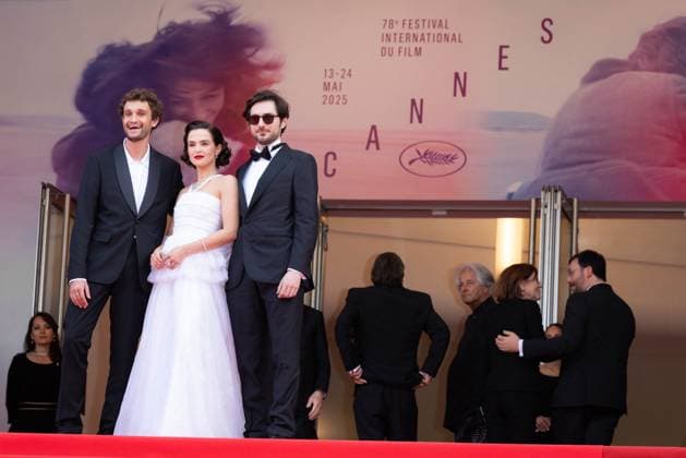 Cannes - Nouvelle Vague Red Carpet Guillaume Marbeck, Aubry Dullin attend the Nouvelle Vague (New Wave) red carpet at the 78th annual Cannes Film Festival at Palais des Festivals on May 17, 2025 in Cannes, France. Photo by Shootpix ABACAPRESS.COM Cannes France  Copyright: xShootpix ABACAx