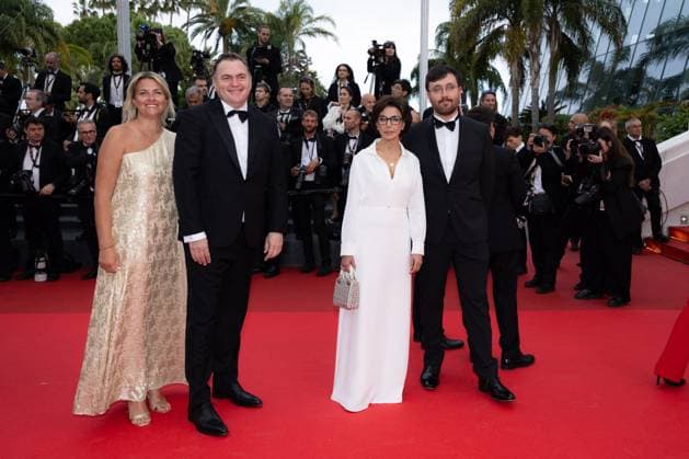 Cannes - Nouvelle Vague Red Carpet Philippe Tabarot, EU Commissioner for Prosperity and Industrial Strategy, Stephane Sejourne and French Culture Minister Rachida Dati arrive for the screening of the film Nouvelle Vague (New Wave) at the 78th edition of the Cannes Film Festival in Cannes, southern France, on May 17, 2025. Photo by Shootpix ABACAPRESS.COM Cannes France  Copyright: xShootpix ABACAx