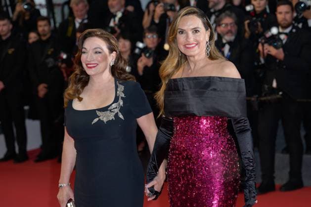 Cannes Die My Love Red Carpet NG Mariska Hargitay and Trish Adlesic attending the ‘Die My Love’ Screening and Red Carpet at Palais Des Festivals in Cannes, France on May 17 2025 as part of the 78th Cannes Film Festival. Photo by Nicolas Genin ABACAPRESS.COM Cannes France  Copyright: xGeninxNicolas ABACAx