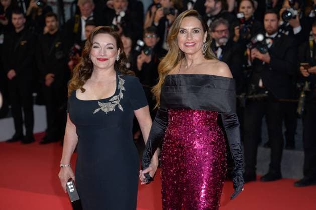 Cannes Die My Love Red Carpet NG Mariska Hargitay and Trish Adlesic attending the ‘Die My Love’ Screening and Red Carpet at Palais Des Festivals in Cannes, France on May 17 2025 as part of the 78th Cannes Film Festival. Photo by Nicolas Genin ABACAPRESS.COM Cannes France  Copyright: xGeninxNicolas ABACAx