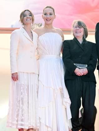 American actresses Jennifer Lawrence, Sissy Spacek and producer Justine Ciarrocchi attend the premiere of Die My Love at the 78th Cannes Film Festival in Cannes, France on Saturday May 17, 2025.  CAN20250517163 RUNExHELLESTAD