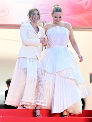 American actress Jennifer Lawrence and producer Justine Ciarrochi attend the premiere of Die My Love at the 78th Cannes Film Festival in Cannes, France on Saturday May 17, 2025.  CAN20250517184 RUNExHELLESTAD