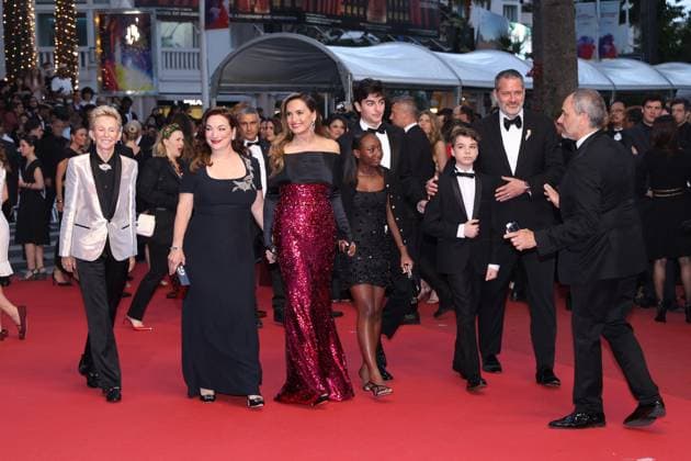 Cannes Die My Love Screening JD Lauran Bromley, Mariska Hargitay, Trish Adlesic, Amaya Josephine Hermann, Andrew Nicolas Hermann, August Miklos Friedrich Hermann and Peter Hermann attend the Die My Love red carpet at the 78th annual Cannes Film Festival at Palais des Festivals on May 17, 2025 in Cannes, France. Photo by Jerome Domine ABACAPRESS.COM Cannes France  Copyright: xDominexJerome ABACAx