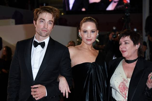 Cannes Exit Die My Love Premiere AM Robert Pattinson, Jennifer Lawrence and Lynne Ramsay attending the Die My Love Premiere in Cannes, France on May 17, 2025 as part of the 78th Cannes Film Festival. Photo by Aurore Marechal ABACAPRESS.COM Cannes France  Copyright: xMarechalxAurore ABACAx