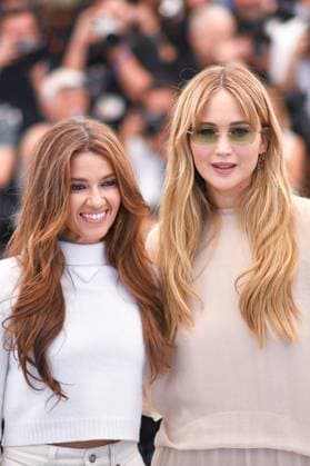 Cannes Die My Love Photocall AM Justine Ciarrocchi and Jennifer Lawrence attending the Die My Love Photocall in Cannes, France on May 18, 2025 as part of the 78th Cannes Film Festival. Photo by Aurore Marechal ABACAPRESS.COM Cannes France  Copyright: xMarechalxAurore ABACAx