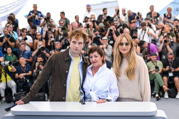 Cannes Die My Love Photocall AM Robert Pattinson, Lynne Ramsay and Jennifer Lawrence attending the Die My Love Photocall in Cannes, France on May 18, 2025 as part of the 78th Cannes Film Festival. Photo by Aurore Marechal ABACAPRESS.COM Cannes France  Copyright: xMarechalxAurore ABACAx