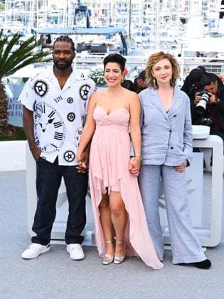 Cannes, 78th Cannes Film Festival 2025 - day 6 - Photocall of the film Mama Cannes, 78th Cannes Film Festival 2025 - day 6 - Photocall of the film Mama . In the photo: Martin Obgu, Or Sinai, Evgenia Dodina Cannes France France  Copyright: xIPA ABACAx