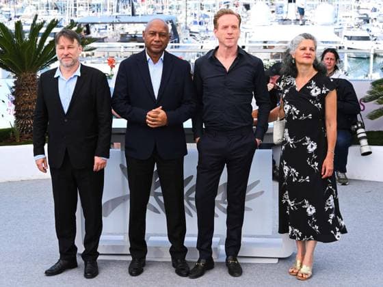 Cannes, 78th Cannes Film Festival 2025 - day 6 - Photocall of the film Orwell: 2+2=5 . Cannes, 78th Cannes Film Festival 2025 - day 6 - Photocall of the film Orwell: 2+2=5 . In the photo: Aleksei Aigi, Raoul Peck, Damian Lewis and Alexandra Strauss Cannes France France  Copyright: xIPA ABACAx