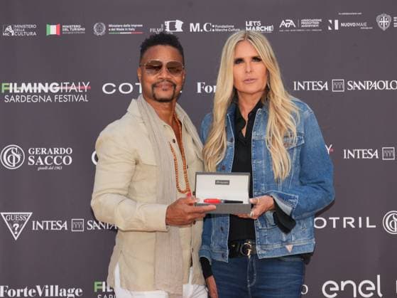 Cannes, 78th Cannes Film Festival 2025 - day 6 - press conference Filming Italy Sardinia - In the photo: Cuba Gooding Jr. and Tiziana Rocca  Copyright: xBarbaraxAmendolax xipa-agency.netx xPoolxVideoxEventsx05x IPA_Agency_IPA57874774