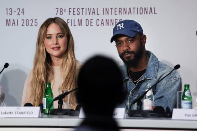 78eme Festival International du Film de Cannes Press conference for the film Die my love 78th Cannes International Film Festival Press conference for the film Die My Love 444562 2025 05 18 Alpes Maritimes Cannes France Lawrence, Jennifer Stanfield, LaKeith  Copyright: xTerencexBaelenx STAR_444562_040