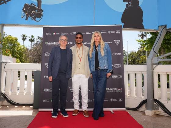 Cannes, 78th Cannes Film Festival 2025 - day 6 - press conference Filming Italy Sardinia Cannes, 78th Cannes Film Festival 2025 - day 6 - press conference Filming Italy Sardinia - In the photo: Paolo del Brocco, Cuba Gooding Jr., Tiziana Rocca, Cannes France  Copyright: xIPA ABACAx
