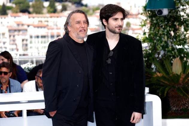 Richard Linklater and Guillaume Marbeck at the photocall for the feature film Nouvelle Vague New Wave at the Festival de Cannes 2025 78 Cannes International Film Festival at the Palais des Festivals Cannes, 18 05 2025 Foto:xD.xBedrosianx xFuturexImagex nouvelle_5513