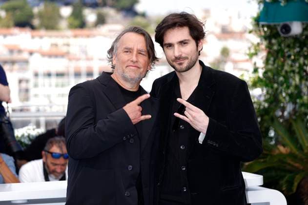 Richard Linklater and Guillaume Marbeck at the photocall for the feature film Nouvelle Vague New Wave at the Festival de Cannes 2025 78 Cannes International Film Festival at the Palais des Festivals Cannes, 18 05 2025 Foto:xD.xBedrosianx xFuturexImagex nouvelle_5515