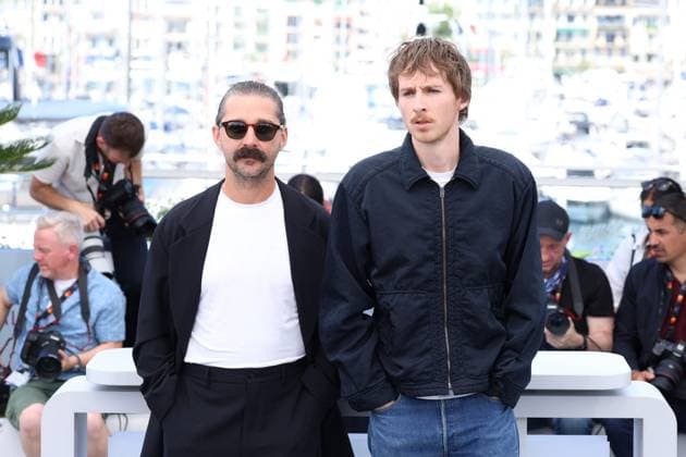 Cannes - Slauson Rec Photocall Shia LaBeouf and Leo Lewis O Neil posing during the Slauson Rec photocall at the 78th annual Cannes Film Festival at Palais des Festivals on May 18, 2025 in Cannes, France. Photo by Jerome Domine ABACAPRESS.COM Cannes France  Copyright: xDominexJerome ABACAx