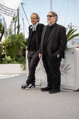 La Lecon De Musique Alexandre Desplat & Guillermo Del Toro Photocall - The 78th Annual Cannes Film Festival Alexandre Desplat and Guillermo del Toro pose during the La Lecon De Musique Alexandre Desplat & Guillermo Del Toro photocall at the 78th annual Cannes Film Festival at Palais des Festivals in Cannes, France, on May 18, 2025. Cannes France  Copyright: xLucaxCarlinox originalFilename: carlino-notitle250518_npMy9.jpg