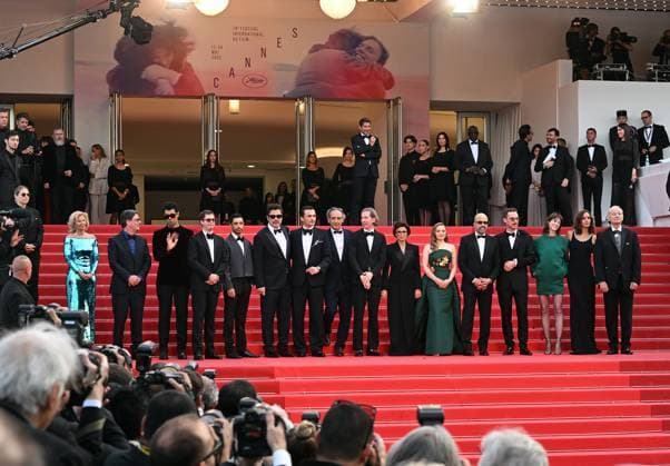 American director Wes Anderson, actors Michael Cera, Benicio Del Toro, Jeffrey Wright, Bill Murray, Italian composer Aleksandre Desplat, British actress Mia Threapleton, actors Rupert Friend, Richard Ayoade, Riz Ahmed and French actress Charlotte Gainsbourg attend the premiere of The Phoenician Scheme at the 78th Cannes Film Festival in Cannes, France on Sunday May 18, 2025. CAN202505181185 RUNExHELLESTAD