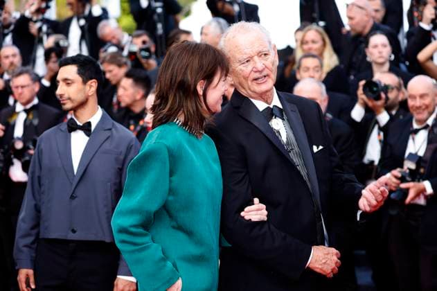 Riz Ahmed, Charlotte Gainsbourg and Bill Murray at the premiere of the feature film The Phoenician Scheme The Phoenician Masterstroke at the Festival de Cannes 2025 78 Cannes International Film Festival at the Palais des Festivals Cannes, 18 05 2025 Foto:xD.xBedrosianx xFuturexImagex phoenician_5543