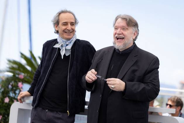 Cannes - La Lecon De Musique Photocall Alexandre Desplat and Guillermo del Toro pose during the La Lecon De Musique Alexandre Desplat & Guillermo Del Toro photocall at the 78th annual Cannes Film Festival at Palais des Festivals on May 18, 2025 in Cannes, France. Photo by Shootpix ABACAPRESS.COM Cannes France  Copyright: xShootpix ABACAx