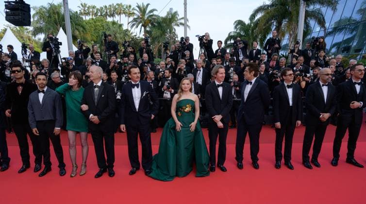 The Phoenician Scheme Premiere at 78th Festival de Cannes - Cannes, France CANNES, FRANCE. May 18, 2025: Richard Ayoade, Riz Ahmed, Bill Murray, Charlotte Gainsbourg, Rupert Friend, Mia Threapleton, Wes Anderson, Benicio Del Toro, Michael Cera, Jeffrey Wright & Benedict Cumberbatch at the premiere for The Phoenician Scheme at the 78th Festival de Cannes. Picture: Paul Smith Featureflash Cannes France Copyright: xPaulxSmithx xFeatureflashx