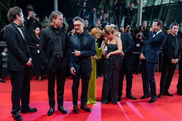 78eme Festival International du Film de Cannes Montée des marches La femme la plus riche du monde 78th International Cannes Film Festival Red carpet for La femme la plus riche du monde movie 444616 2025 05 18 France Huppert, Isabelle Fois, Marina Lafitte, Laurent Demy, Mathieu  Copyright: xEstellexCarlierx xStarfacex STAR_444616_001