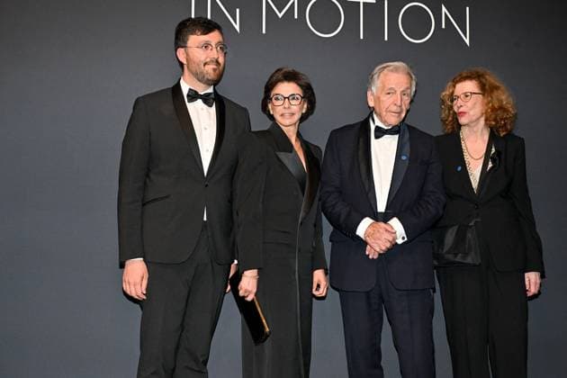 Cannes Kering Women In Motion Dinner Gaetan Bruel, Rachida Dati, Costa-Gavras and Michele Ray-Gavras attending the Kering Women In Motion dinner at 78th Cannes Film Festival in Cannes, France on May, 18, 2025. Photo by Julien Reynaud APS-Medias ABACAPRESS.COM Cannes France  Copyright: xReynaudxJulien APS-Medias ABACAx