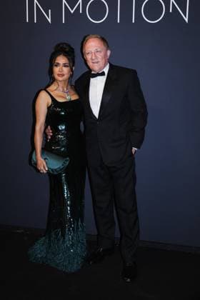 Cannes, Arrivals at the photocall of the 2025 Kering Women In Motion Awards and Cannes Film Festival Presidential Dinner event during the 78th Cannes Film Festival Cannes, Arrivals at the photocall of the 2025 Kering Women In Motion Awards and Cannes Film Festival Presidential Dinner event during the Festival de Cannes. In the photo: François-Henri Pinault (CEO of Kering), Salma Hayek (Actress) Milan Italy  Copyright: xIPA ABACAx