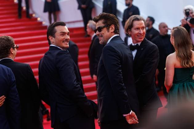Festival de Cannes The Phoenician Scheme Red Carpet Rupert Friend, Benicio del Toro and Wes Anderson at the premiere of The Phoenician Scheme during the 78 Cannes Film Festival at the Palais de Festival on 18 05 2025 Copyright: xEventpressxKochanx
