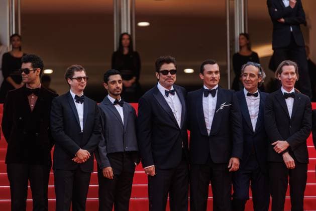 Festival de Cannes The Phoenician Scheme Red Carpet Richard Ayoade, Michael Cera, Riz Ahmed, Benicio del Toro, Rupert Friend, Alexandre Desplat and Wes Anderson at the premiere of The Phoenician Scheme during the 78 Cannes Film Festival at the Palais de Festival on 18 05 2025 Copyright: xEventpressxKochanx