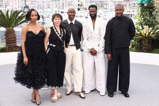 Cannes - My Father s Shadow Photocall Funmbi Ogunbanwo, Rachel Dargvel, Akinola Davies Jr, Sope Dirisu, Wales Davies posing during the My Father s Shadow Photocall at the 78th annual Cannes Film Festival at Palais des Festivals on May 18, 2025 in Cannes, France. Photo by Jerome Domine ABACAPRESS.COM Cannes France  Copyright: xDominexJerome ABACAx
