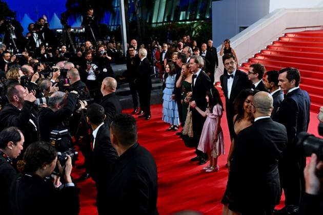 La Femme La Plus Riche Du Monde Screening Alexandre Desplat, Rupert Friend, Wes Anderson, Mia Threapleton, Jeffrey Wright, Benedict Cumberbatch, Charlotte Gainsbourg and Antonia Desplat attend the La Femme La Plus Riche Du Monde red carpet at the 78th annual Cannes Film Festival at Palais des Festivals on May 18, 2025 in Cannes, France. Photo by Franck Castel ABACAPRESS.COM Cannes France  Copyright: xCastelxFranck ABACAx