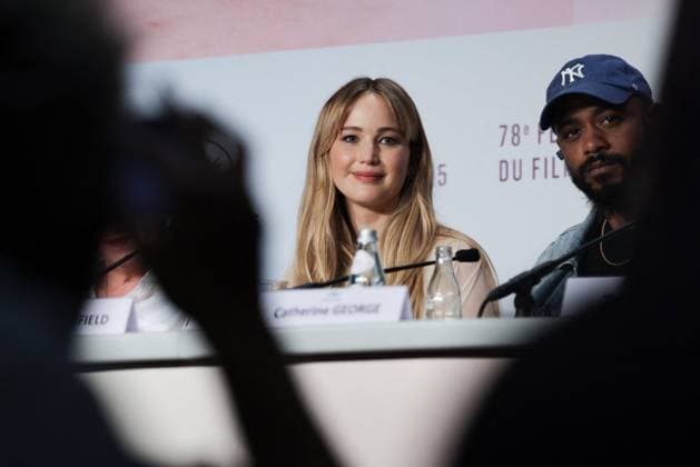 Press conference for the film Die my love during the 78th Cannes International Film Festival Jennifer Lawrence, Stanfield, LaKeith Press conference for the film Die my love during the 78th Cannes International Film Festival on May 18, 2025 Olivier Borde Pool Bestimage Press conference for the film Die My Love during the 78th Cannes International Film Festival on May 18, 2025 Cannes France  Copyright: xOLIVIERxBORDEx xBESTIMAGExOLIVIERxBORDEx xBESTIMAGEx