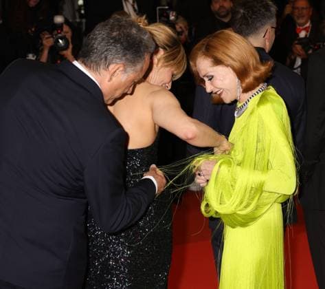 78eme Festival International du Film de Cannes Montée des marches La femme la plus riche du monde 78th Cannes Film Festival Red carpet of the film La femme la plus riche du monde Marina Fois and Isabelle Huppert 444639 2025 05 18 Cannes France  Copyright: xIsabellexVautierx xStarfacex STAR_444639_049