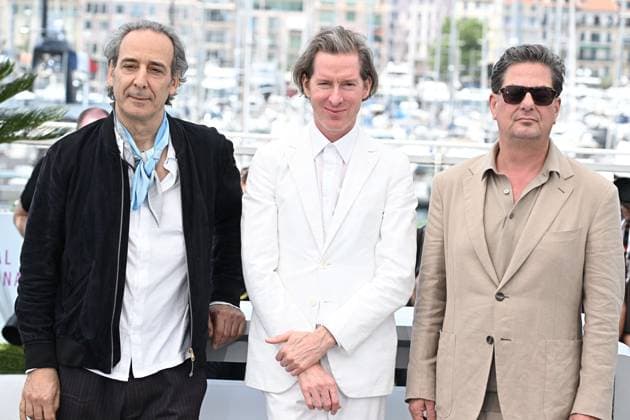 RECORD DATE NOT STATED Cannes - The Phoenician Scheme Photocall Alexandre Desplat, Wes Anderson and Roman Coppola posing during The Phoenician Scheme photocall at the 78th annual Cannes Film Festival at Palais des Festivals on May 19, 2025 in Cannes, France. Photo by David Niviere ABACAPRESS.COM Cannes France  Copyright: xNivierexDavid ABACAPRESS.COMx
