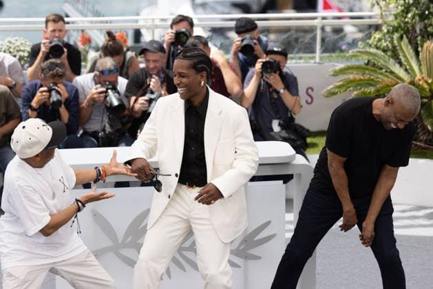 78. Internationalen Filmfestspiele von Cannes 2025 Cannes, Frankreich - 19.5.2024: Spike Lee, A$AP Rocky und Denzel Washington während des Photocalls zu - Highest 2 Lowest - während der 78. Internationalen Filmfestspiele von Cannes. Die 78. Internationalen Filmfestspiele von Cannes finden vom 13. bis 24. Mai 2025 statt. Provence-Alpes-Cote d Azur