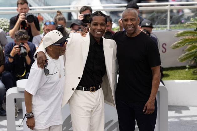 78. Internationalen Filmfestspiele von Cannes 2025 Cannes, Frankreich - 19.5.2024: Spike Lee, A$AP Rocky und Denzel Washington während des Photocalls zu - Highest 2 Lowest - während der 78. Internationalen Filmfestspiele von Cannes. Die 78. Internationalen Filmfestspiele von Cannes finden vom 13. bis 24. Mai 2025 statt. Provence-Alpes-Cote d Azur