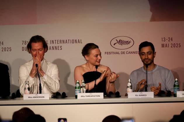 78eme Festival International du Film de Cannes Press conference for the film The Phoenician Scheme 78th Cannes International Film Festival Press conference for the film The Phoenician Scheme 444656 2025 05 19 Cannes France Anderson, Wes Winslet Threapleton, Mia Ahmed, Riz  Copyright: xIvankaxVoisinx xStarfacex STAR_444656_002