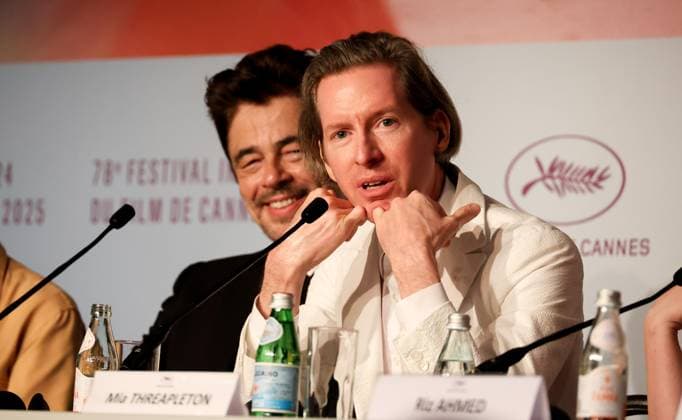 78eme Festival International du Film de Cannes Press conference for the film The Phoenician Scheme 78th Cannes International Film Festival Press conference for the film The Phoenician Scheme 444656 2025 05 19 Cannes France Anderson, Wes Del Toro, Benicio  Copyright: xIvankaxVoisinx xStarfacex STAR_444656_046