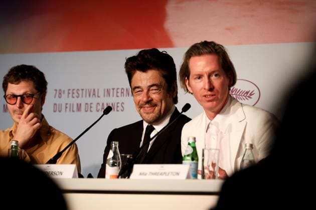 78eme Festival International du Film de Cannes Press conference for the film The Phoenician Scheme 78th Cannes International Film Festival Press conference for the film The Phoenician Scheme 444656 2025 05 19 Cannes France Anderson, Wes Cera, Michael Del Toro, Benicio  Copyright: xIvankaxVoisinx xStarfacex STAR_444656_054