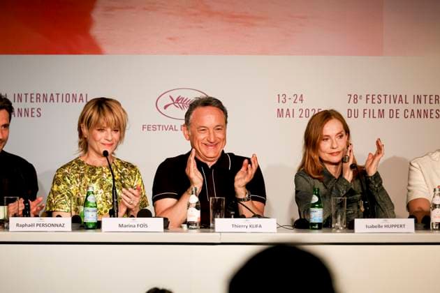 78eme Festival International du Film de Cannes Press conference for the film La Femme La Plus Riche Du Monde The Richest Woman In The World 78th Cannes International Film Festival Press conference for the film La Femme La Plus Riche Du Monde The Richest Woman In The World 444657 2025 05 19 Cannes France Klifa, Thierry Huppert, Isabelle Fois, Marina  Copyright: xIvankaxVoisinx xStarfacex STAR_444657_046