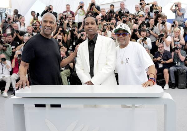78eme Festival International du Film de Cannes Photocall with cast of Highest 2 Lowest 78th International Cannes Film Festival Photocall with cast of Highest 2 Lowest movie 444669 2025 05 19 Cannes France Lee, Spike Mayers, Rakim ASAP Rocky Washington, Denzel  Copyright: xSergexArnalx xStarfacex STAR_444669_053