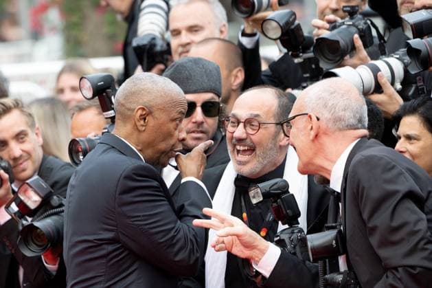 Highest 2 Lowest , Red Carpet in Cannes, 19 05 2025 Cannes, France 19 5 2024 Denzel Washington jokes with photographers during the Highest 2 Lowest Red Carpet during the 78 Cannes International Film Festival The film festival takes place from May 13 to 24, 2025 Cannes Palais des Festivals et des Cong Provence Alpes Cote d Azur France Copyright: xChristianxEnderx