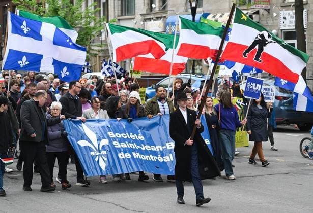 May 19, 2025, Montreal, Pq, Canada: People take part in a march to celebrate National Patriots Day in Montreal, Monday, May 19, 2025. Montreal Canada  - ZUMAc35_ 20250519_zaf_c35_010 Copyright: xGrahamxHughesx
