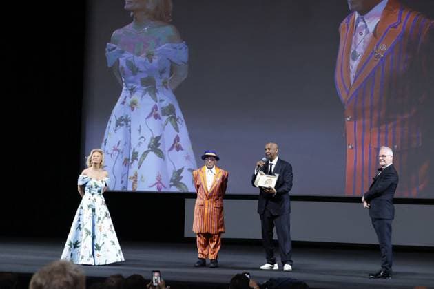 Cannes - Denzel Washington Receives A Surprise Palme d Or d Honneur I m very surprised, and I m sorry if I m a little emotional, said Denzel Washington on Monday 19 May, 2025 in the Grand Theatre Lumiere in Cannes. There to present Spike Lee s new film, Highest 2 Lowest , which was selected for the Out of Competition category at Cannes 2025, the 70-year-old actor was presented with a surprise Palme d Or d Honneur by Festival President Iris Knobloch and General Delegate Thierry Fremaux. Photo by FDC ABACAPRESS.COM Cannes France  Copyright: xABACAx
