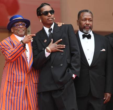 American director Spike Lee, actor Wendell Pierce and actor musician Asap Rocky attend the premiere of Highest 2 Lowest at the 78th Cannes Film Festival in Cannes, France on Monday May 19, 2025.  CAN20250519175 RUNExHELLESTAD