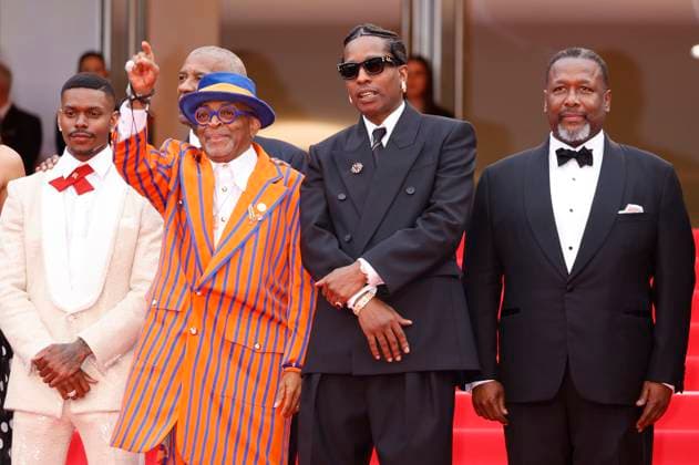 Aubrey Joseph, Denzel Washington, Spike Lee, ASAP Rocky and Wendell Pierce at the premiere of the feature film Highest 2 Lowest at the Festival de Cannes 2025 78 Cannes International Film Festival at the Palais des Festivals Cannes, 19 05 2025 Foto:xD.xBedrosianx xFuturexImagex highest_5663
