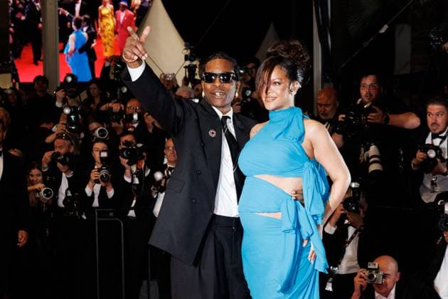 M Walking down the steps of the film Highest 2 Lowest at the 78th Cannes International Film Festival ASAP Rocky and his pregnant wife Rihanna Cannes France  Copyright: xJACOVIDES-MOREAUx xBESTIMAGExJACOVIDES-MOREAUx xBESTIMAGEx