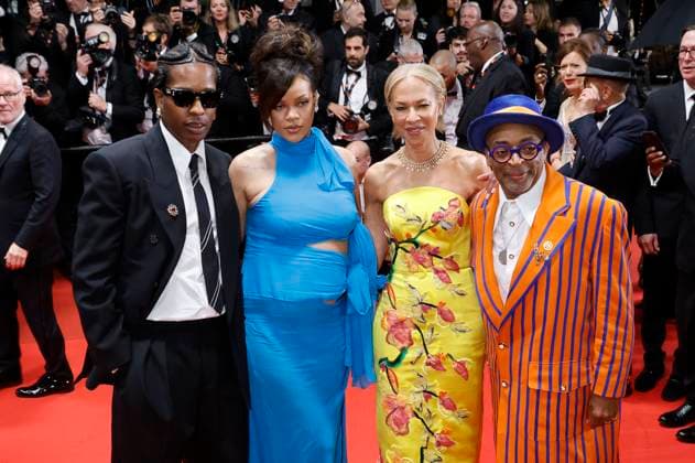 ASAP Rocky, Rihanna, Tonya Lewis Lee and Spike Lee after the premiere of the feature film Highest 2 Lowest at the Festival de Cannes 2025 78 Cannes International Film Festival at the Palais des Festivals Cannes, 19 05 2025 Foto:xD.xBedrosianx xFuturexImagex highest_5674