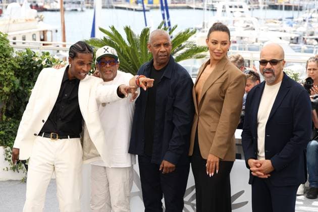 78eme Festival International du Film de Cannes Photocall du film Highest 2 Lowest 78th Cannes Film Festival Photocall with cast of the film Highest 2 lowest A AP Rocky, Spike Lee, Denzel Washington, Ilfenesh Hadera and Jeffrey Wright 444704 2025 05 19 Cannes France  Copyright: xIsabellexVautierx xStarfacex STAR_444704_015